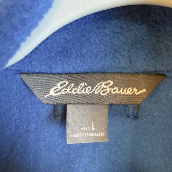 Eddie Bauer men’s sz. Large soft blue full zip vest layering preppy casual #4290 - Picture 4 of 9